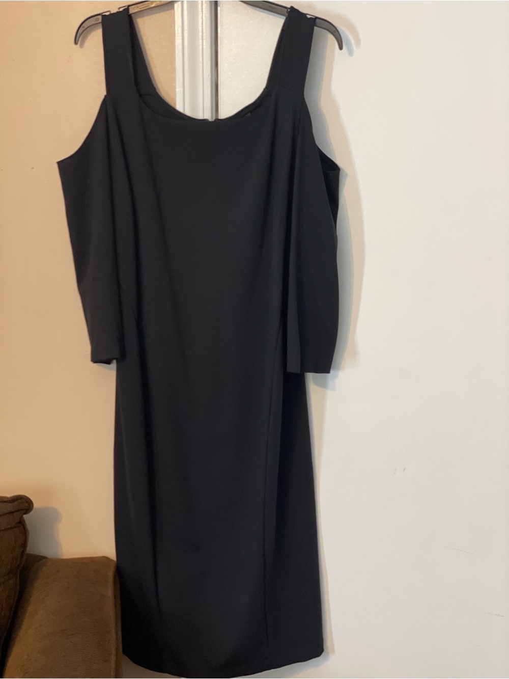 Lane Bryant Black Cold-Shoulder Midi Dress